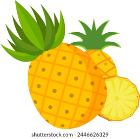 Illustration of three fresh pineapples that are fresh to look at