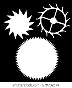 illustration with three gears isolated on black background