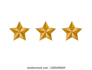 Illustration Three Gold Stars Row Stock Vector (Royalty Free ...