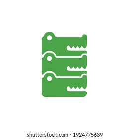 Illustration three green crocodile animal modern sign logo design vector