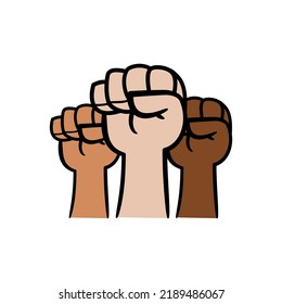 ilustración de una subida de tres manos. ilustración de signo manual del día laboral.