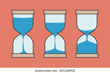 Illustration Three Hourglass Different Level Sand Stock Vector (Royalty