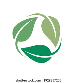 illustration of three intertwined leaves, vector art.