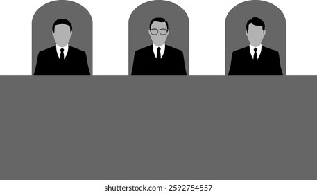 Illustration of three judges sitting
