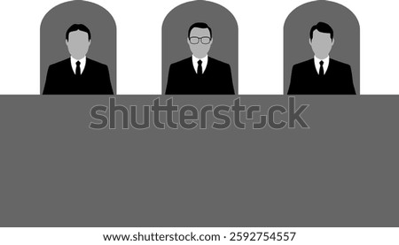 Illustration of three judges sitting