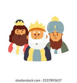 Illustration of Three Kings, Melchior, Balthazar and Gaspar