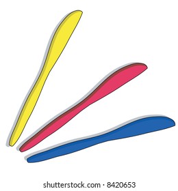 Illustration of three knives
