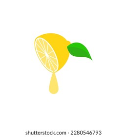 Illustration of three lemons with one leaves. Lemon cartoon style icon. Vector lemon illustration. Isolated on a white background. lemon fruit icon. 