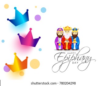 Illustration Of The Three Magic King For Happy Epiphany Day Background.