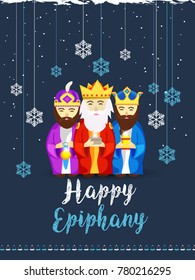 Illustration Of The Three Magic King For Happy Epiphany Day Background.