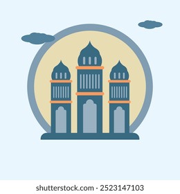 illustration of Three Mosque perfect islamic design asset