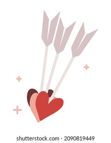 Illustration of three multicolored arrows great for Valentine's Day, March 8