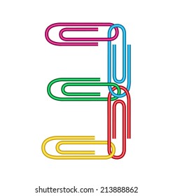 illustration of three number created with clips