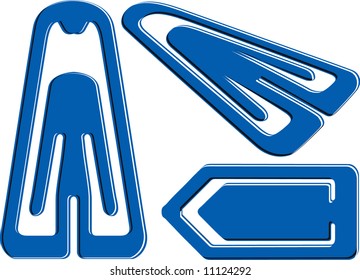 Illustration of three office paper clips