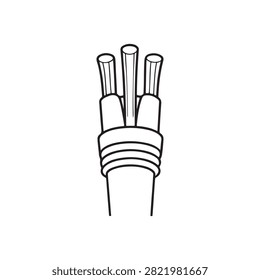Illustration of three pronged electrical plug connector design