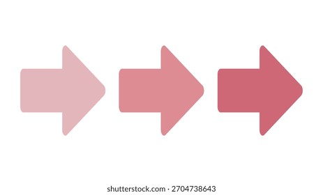 Illustration of three red arrows pointing right