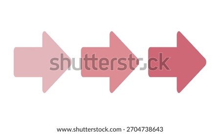 Illustration of three red arrows pointing right