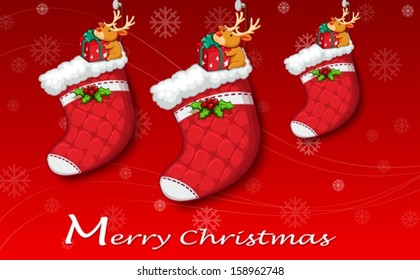 Illustration Of The Three Red Christmas Stockings