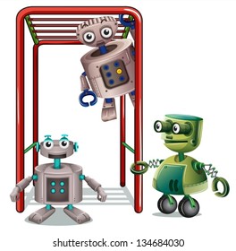 Illustration der drei Roboter auf weißem Hintergrund