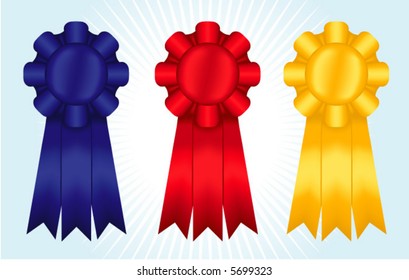 Illustration three satin ribbons; contains gradient meshes only editable in Adobe Illustrator