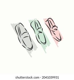 illustration of three shoes. Used for posters, backgrounds, cards, decorations and more