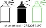 Illustration of three spray paint cans with different visual styles and effects