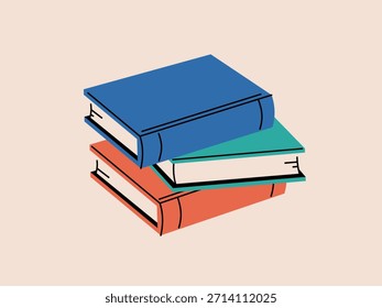 Illustration of three stacked books