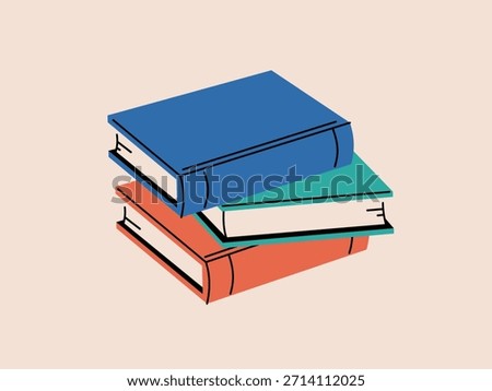 Illustration of three stacked books