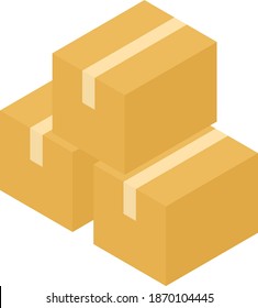 Illustration of three stacked cardboard boxes