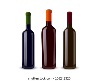 illustration of three wine bottles