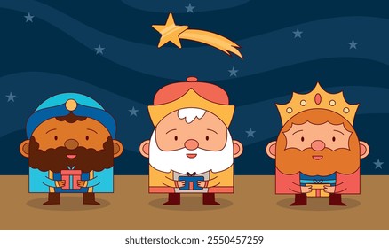 illustration of the three wise men