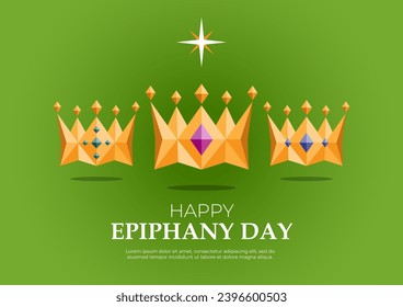 An illustration of three wise men crowns on Epiphany Day