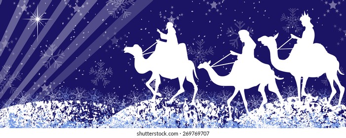 Illustration of three wise men following the star- time line cover