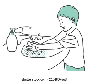 ilustración de niño de tres años