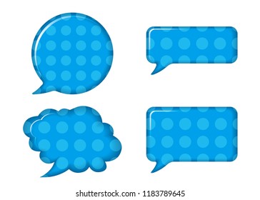 Illustration of a three-dimensional balloon (polka dot pattern background), manga, light blue