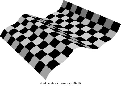 ilustración con bandera en blanco y negro tridimensional