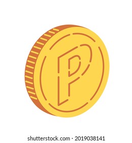 Illustration of three-dimensional point coin