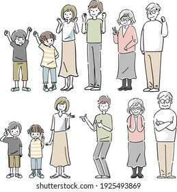 Illustration of a three-generation family