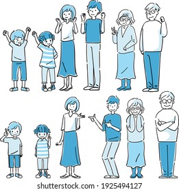 Illustration of a three-generation family