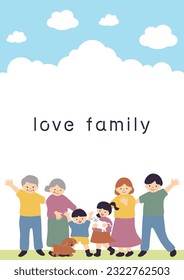 Illustration of a three-generation family