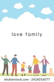Illustration of a three-generation family