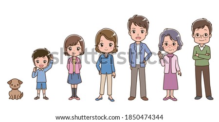 Illustration of a three-generation family