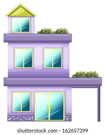 Illustration of a three-story building on a white background