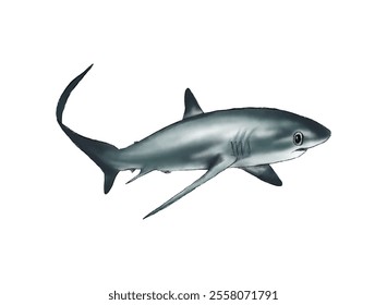 Illustration of an Thresher Shark Watercolor Illustration