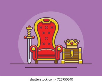 illustration of the throne of the sword and the crown