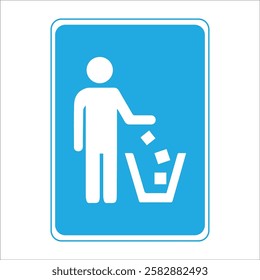 Illustration to throw garbage in the trash