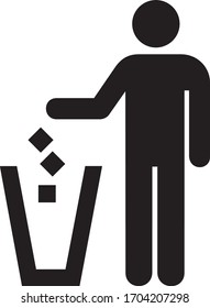 Illustration to throw garbage in the trash eps 10
