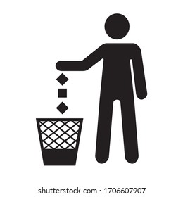 Illustration to throw garbage in the trash eps 10