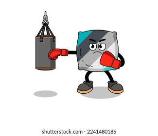 Illustration of throw pillow boxer , character design