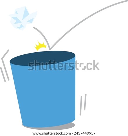 Illustration of throwing nose paper into the trash can